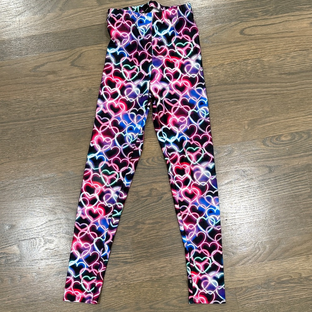 Pixielane Heart Print Kids Leggings